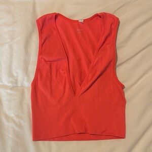 Urban Outfitters Bold Red Ribbed Tank Top